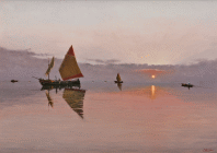 Dipinto a olio su tela di cm.50x70 denominato Verso sera realizzato nel 2016 da Fabio Colussi