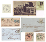 Alcuni francobolli nella locandina della mostra sulla storia postale del Friuli Venezia Giulia
