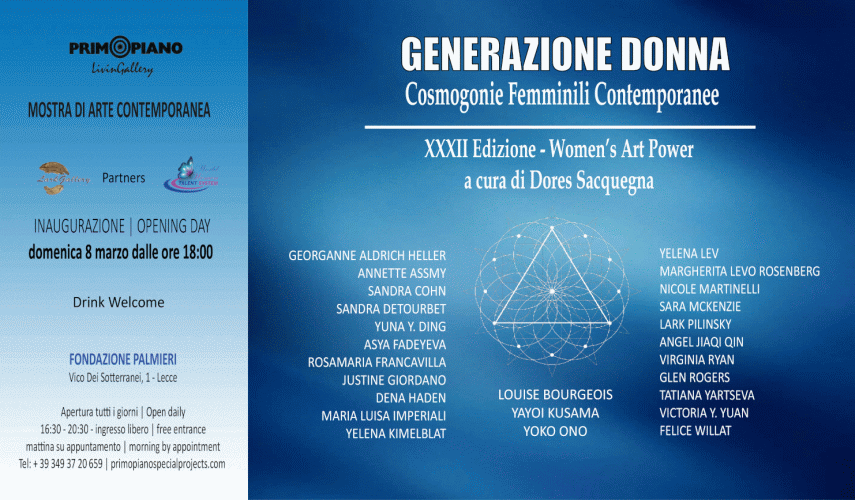 Locandina della mostra Generazione Donna Cosmogonie Femminili Contemporanee