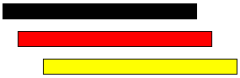 Composizione geometrica ideata e realizzata da Ninni Radicini con tre fascie con i colori rosso, nero e giallo caratteristici della bandiera della Germania