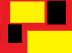 Composizione astratta e geometrica con giallo, rosso e nero ovvero i colori della bandiera della Germania