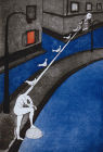 Acquaforte acquatinta di cm 70x50 realizzata da Gianna Lampe nel 1987 denominata La Strada