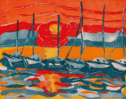 Acquaforte acquatinta di cm 50x70 realizzato da Gianna Lampe nel 1989 denominata Tramonto