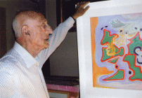 Foto con Gillo Dorfles nei primi anni 2000