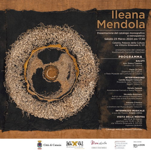 Locandina della conferenza per la presentazione del Catalogo dedicato alle opere di Ileana Mendola