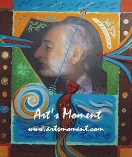 Dipinto realizzato da Julianos Kattinis nella mostra di litografie