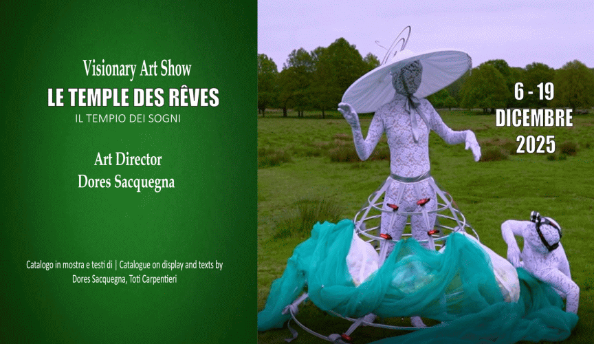 Locandina della mostra Le Temple des R�ves ovvero Il tempio dei sogni allestita a Lecce a dicembre 2025.