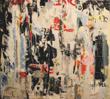 Dipinto a tecnica mista con interventi in acrilico e pigmenti di terre su faesite di cm100x90 denominato Alla luce del sole realizzato da Livio Zoppolato tra il 2020 e il 2025