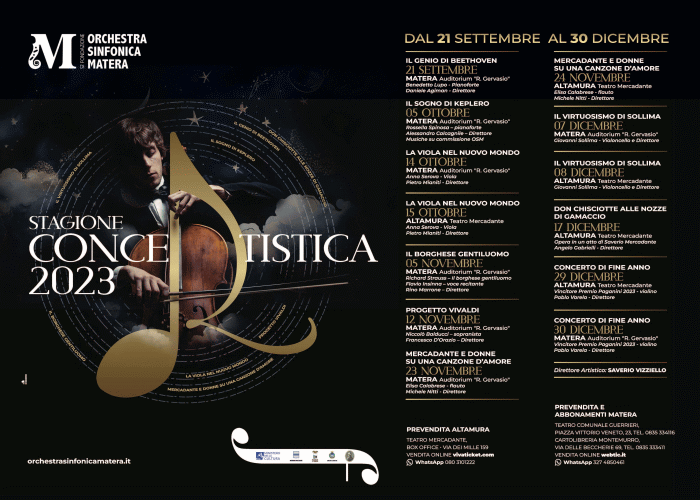Locandina della Stagione concertistica della Orchestra Sinfonica di Matera
