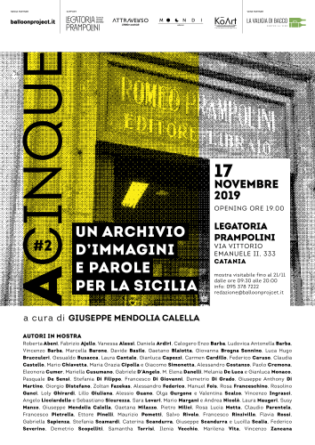 Locandina della rassegna L'archivio ACINQUE, immagini e parole per la Sicilia