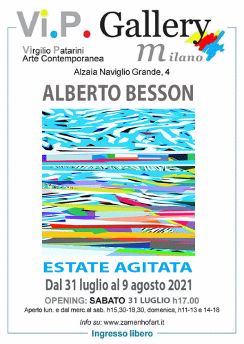 Locandina della mostra Estate agitata di Alberto Besson