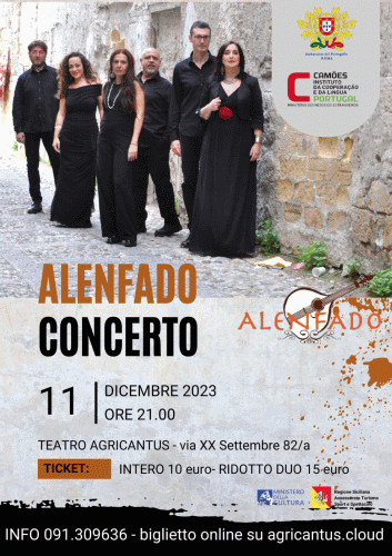 Locandina del concerto Palermo incontra il Portogallo del gruppo musicale siciliano Alenfado