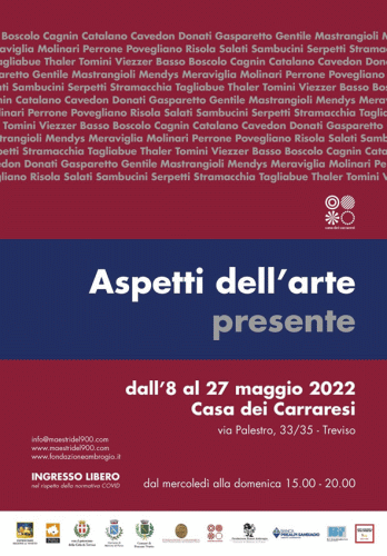 Locandina della mostra Aspetti dell'arte allestita a Treviso alla Casa dei Carraresi