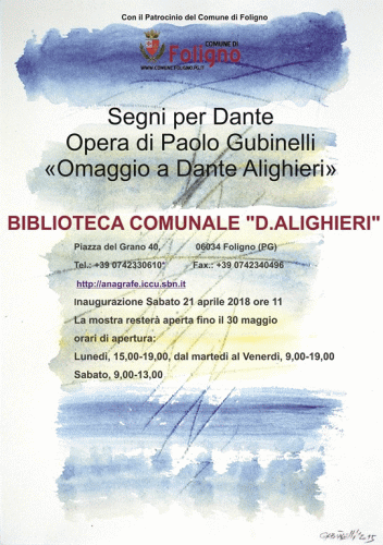 Locandina della mostra Segni per Dante di Paolo Gubinelli