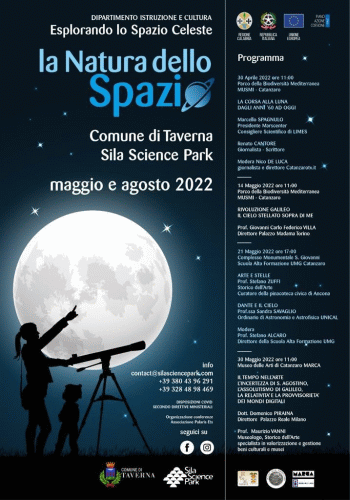 Locandina della mostra del festival La Natura dello Spazio al Sila Science Park & FATA Museum in Calabria nel 2022