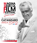 Locandina del festival cinematografico Magna Graecia Film Festival con foto del regista e attore Vittorio De Sica