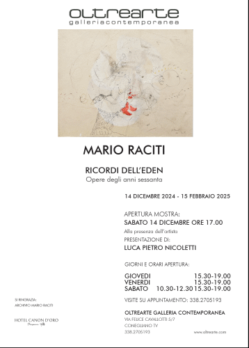 Locandina della mostra di Mario Raciti denominata Ricordi dell'Eden
