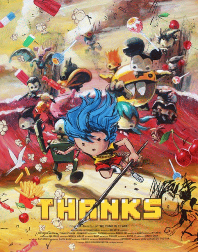 Locandina della mostra di Giovanni Motta denominata Thanks alla Galleria Doppia V di Lugano