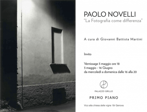 Locandina della mostra La fotografia come differenza con opere di Paolo Novelli