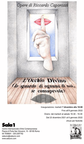 Locandina della mostra L'Occhio Divino di Riccardo Caporossi