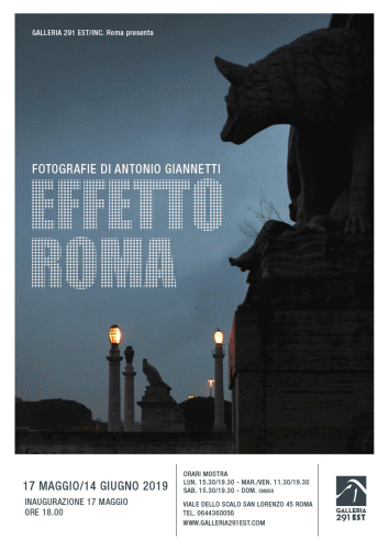 Locandina della mostra Effetto Roma con fotografie di Antonio Giannetti