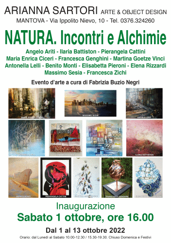 Locandina della mostra NATURA Incontri e Alchimie