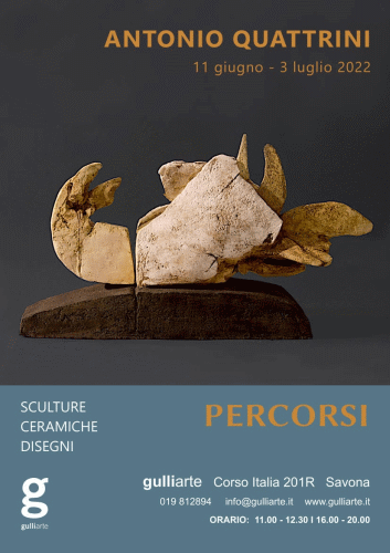 Locandina della mostra di Antonio Quattrini alla Galleria gulliarte di Savona