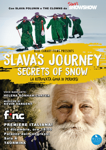 Locandina per la presentazione di Slava's Journey del clown Slava Polunin a Taormina in Sicilia durante il FINC Festival Internazionale della Comicit nel 2022