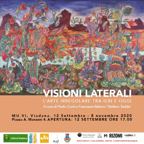 Locandina della mostra Visioni laterali L'arte irregolare tra ieri e oggi