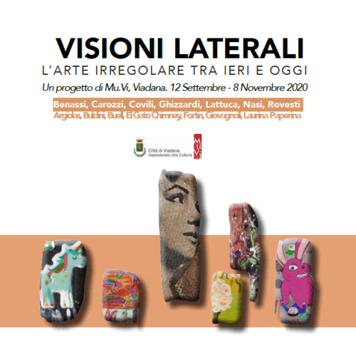 Retro della locandina della mostra Visioni laterali