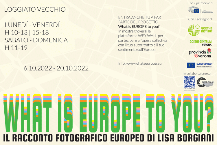 Locandina della mostra accontare l'Europa con la fotografia di Lisa Borgiani