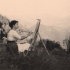Una fotografia che ritrae Luisia Comelli a Ramandolo in provincia di Udine nel settembre 1957