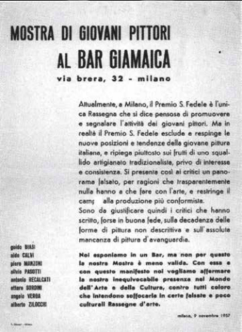 Locandina della mostra Alberto Zilocchi e il Manifesto del Bar Giamaica, 60 anni dopo