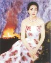 Maria Callas in abito con peonie rosse di Biki