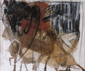 Opera di Mario Alimede nella presentazione della mostra a Meduno