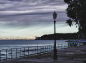 Una veduta del mare di Trieste durante il tramonto in una fotografia scattata da Olga Micol