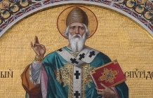 Giuseppe e Pompeo Bertini, Mosaico del 1880 circa nella lunetta della porta principale della chiesa di San Spiridione