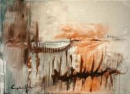 Dipinto a olio su tela di cm.50x70 denominato Gondole a Venezia realizzato da Nora Carella nel 2008