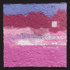 Opera in carta fatta a mano con interventi polimaterici di centimetri 30x30 denominata Cartofania realizzata da Jasna Merk� nel 2023