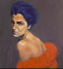 Dipinto in acrilico su tela di cm. 70x67 denominato Basta uno sguardo realizzato da Patrizia Grubissa nel 2022