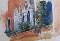 Acquarello di cm 20x30 denominato Balcone veneziano realizzato da Roberto Budicin nel 2020