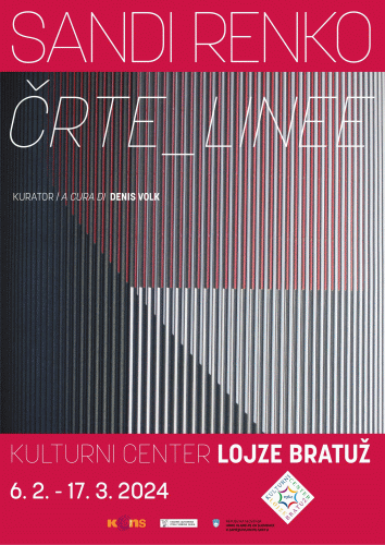 Locandina della mostra Crte_Linee con opere di Sandi Renko