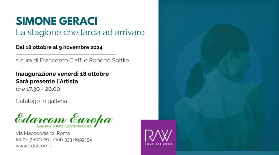 Locandina della mostra di Simone Geraci denominata La stagione che tarda ad arrivare
