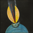 Dipinto a tecnica mista su MDF di cm 45x45 denominato Covid 19 realizzato da Toni Zanussi nel 2020