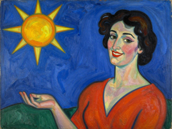 Composizione denominata Una Signora che sorride al Sole di Sicilia ideata con il supporto di un programma di sviluppo tramite Intelligenza Artificiale