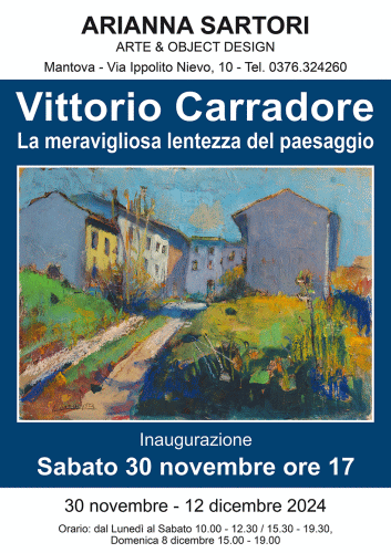 Locandina della mostra di Vittorio Carradore denominata La meravigliosa lentezza del paesaggio